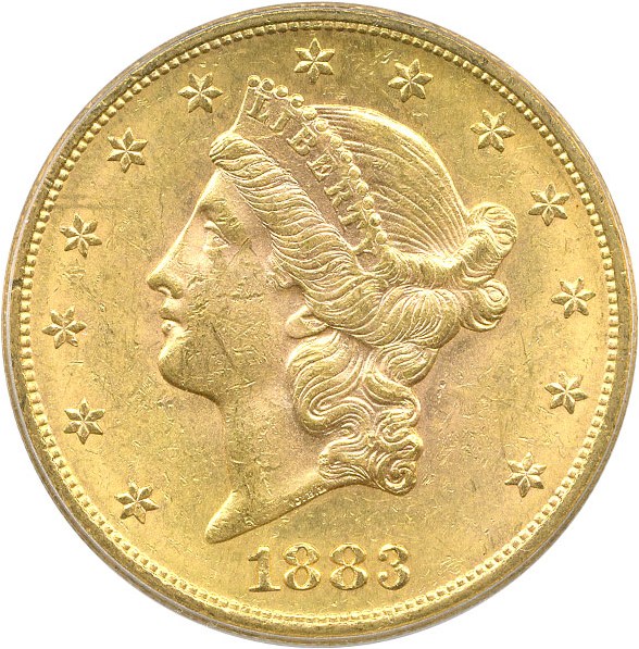 image for: 1883-S $20 PCGS MS62