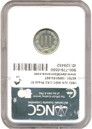 image for: 1885 3cN NGC/CAC Proof 67