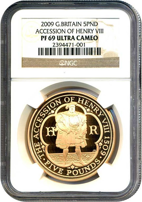 image for: Great Britain: 2009 5 Pd NGC Proof 69 UCameo (Accession of Henry VIII)