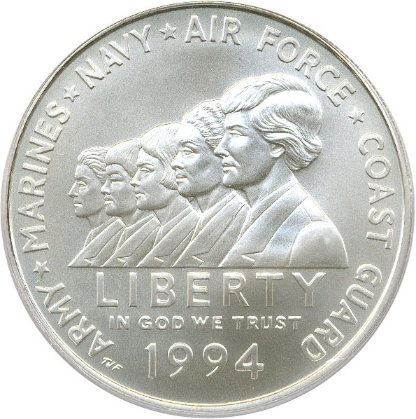 image for: 1994-W $1 PCGS MS70 (Women in the Military)