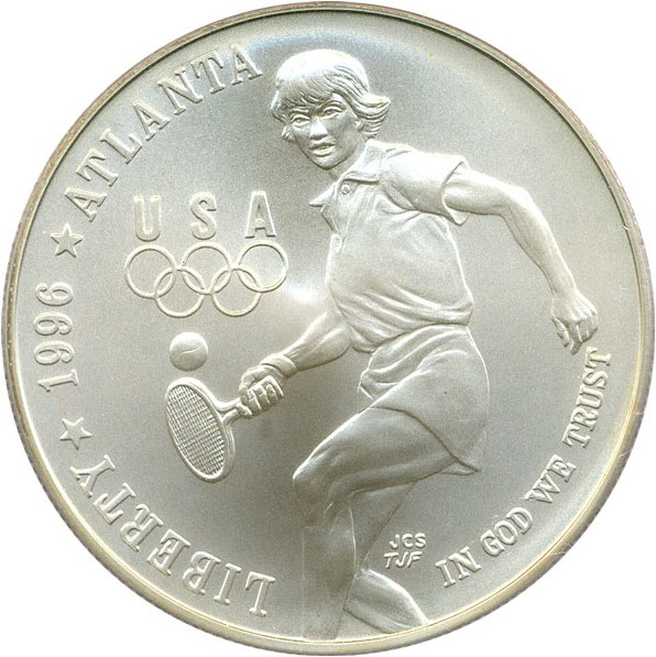 image for: 1996-D $1 PCGS MS69 (Olympic Tennis)