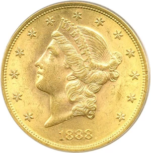 image for: 1888-S $20 PCGS MS63