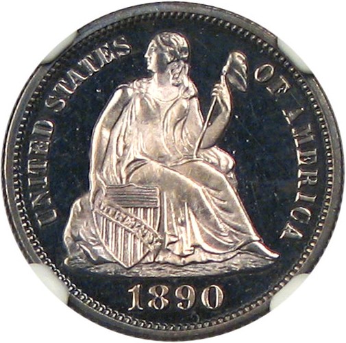 image for: 1890 10c NGC Proof 66