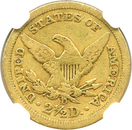 image for: 1842-D $2 1/2 NGC VF25