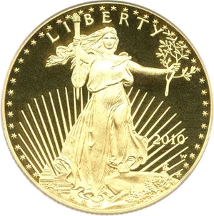 image for: 2010-W $25 PCGS Proof 69 DCameo (Gold Eagle)