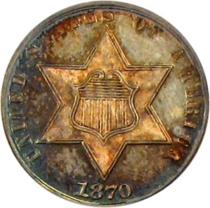 image for: 1870 3cS PCGS/CAC Proof 66