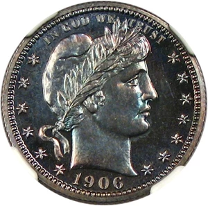 image for: 1906 25c NGC Proof 66 * Color *