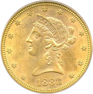 image for: 1888-S $10 PCGS MS63