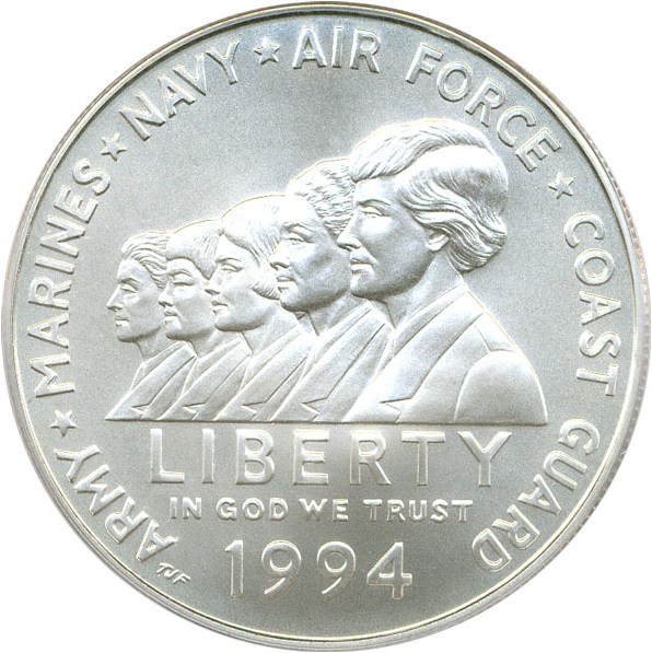 image for: 1994-W $1 PCGS MS70 (Women in the Military)