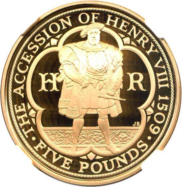 image for: Great Britain: 2009 5 Pd NGC Proof 69 UCameo (Accession of Henry VIII)