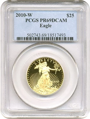 image for: 2010-W $25 PCGS Proof 69 DCameo (Gold Eagle)