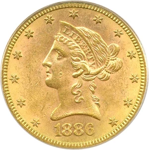 image for: 1886-S $10 PCGS/CAC MS62+