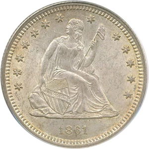 image for: 1861 25c PCGS MS64