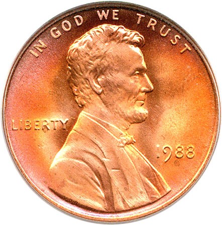 image for: 1988 1c PCGS MS67 RD