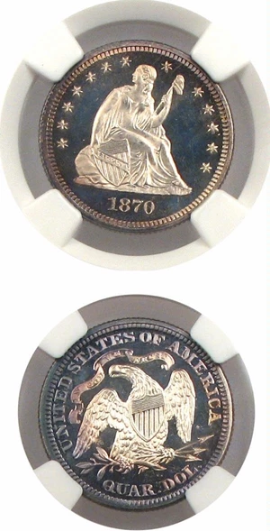 image for: 1870 25c NGC Proof 67 Cameo