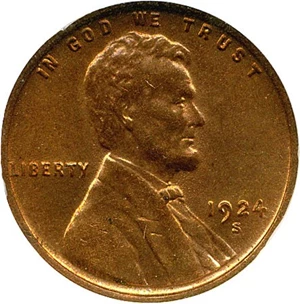 image for: 1924-S 1c NGC MS64 RD