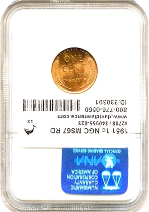 image for: 1951 1c NGC MS67 RD