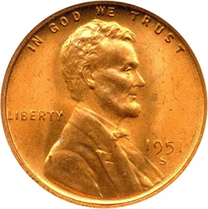 image for: 1951-S 1c NGC MS67 RD
