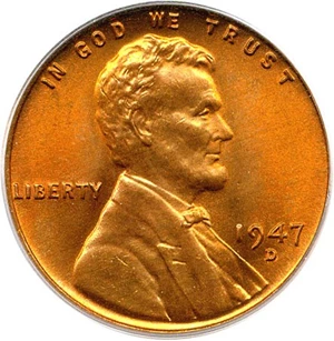 image for: 1947-D 1c PCGS/CAC MS67 RD