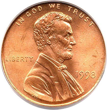 image for: 1998 1c PCGS MS67 RD