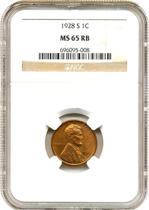 image for: 1928-S 1c NGC MS65 RB