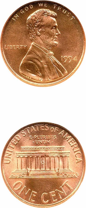 image for: 1994 1c NGC MS68 RD
