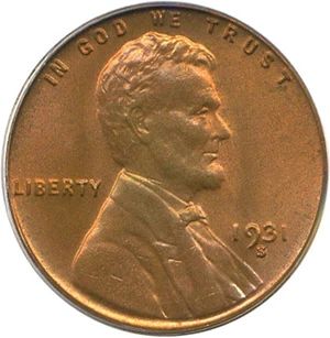 image for: 1931-S 1c PCGS MS66 RD OGH