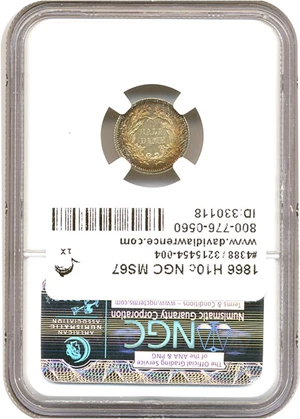 image for: 1866 H10c NGC MS67 * Color *