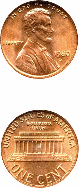 image for: 1980-D 1c NGC MS67 RD