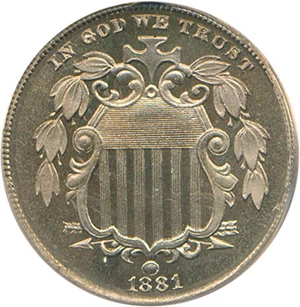 image for: 1881 5c PCGS/CAC Proof 66