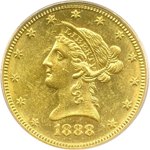 image for: 1888-O $10 PCGS MS62