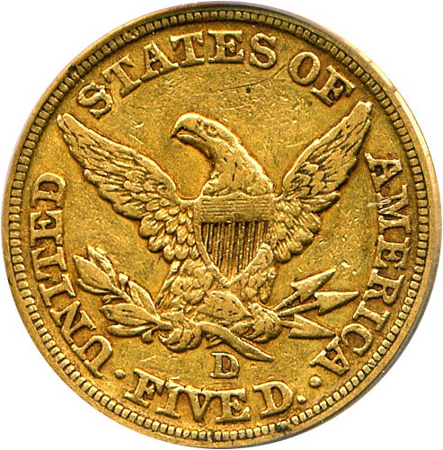 image for: 1846-D $5 PCGS XF45