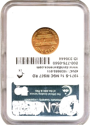 image for: 1971-S 1c NGC MS67 RD