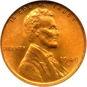 image for: 1949-S 1c NGC MS67 RD