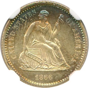 image for: 1866 H10c NGC MS67 * Color *