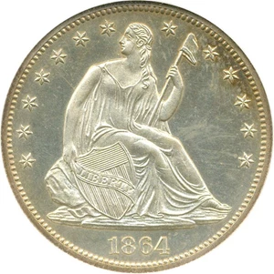 image for: 1864 50c NGC/CAC Proof 63