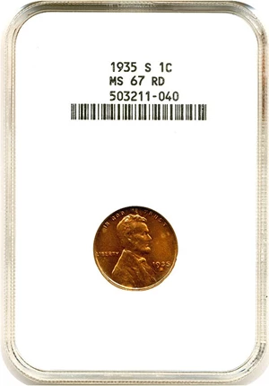 image for: 1935-S 1c NGC MS67 RD