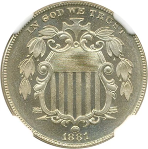 image for: 1881 5c NGC/CAC Proof 66