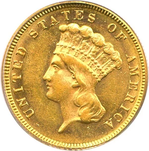 image for: 1882 $3 PCGS MS62