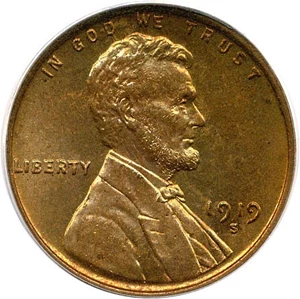 image for: 1919-S 1c PCGS MS64 RD