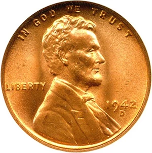 image for: 1942-D 1c NGC MS67 RD