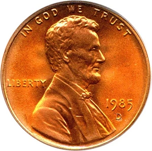 image for: 1985-D 1c PCGS MS67 RD