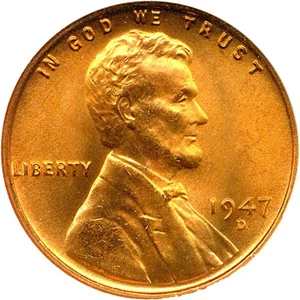 image for: 1947-D 1c NGC MS66 RD