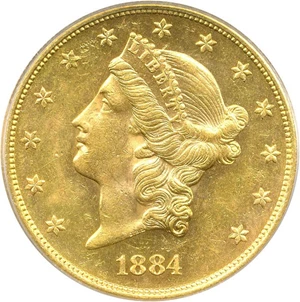 image for: 1884-S $20 PCGS/CAC MS62