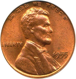 image for: 1955/1955 1c PCGS MS64 RD (Doubled Die)