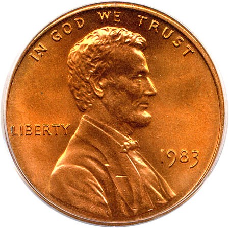 image for: 1983 1c PCGS MS67 RD