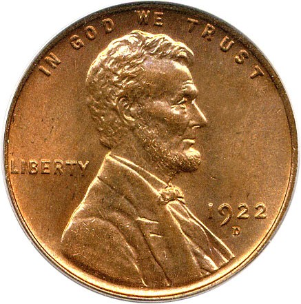 image for: 1922-D 1c PCGS MS65 RD