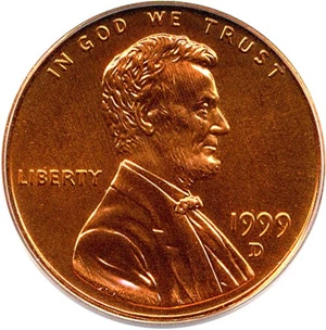 image for: 1999-D 1c PCGS MS68 RD
