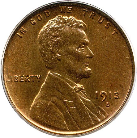 image for: 1913-S 1c PCGS/CAC MS65 RB