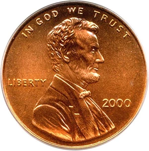 image for: 2000 1c PCGS MS68 RD